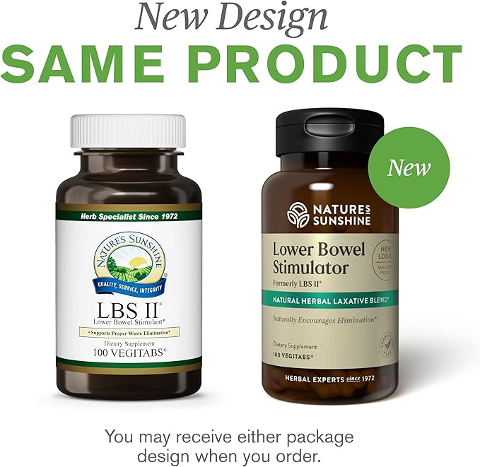 Nature's Sunshine Lower Bowel Stimulator - Helps Relieve Constipation - Cleanse & Detox Your Colon with Natural Herbal Ingredients - 25 Servings - 100 Vegitabs-StrideForce Fitness