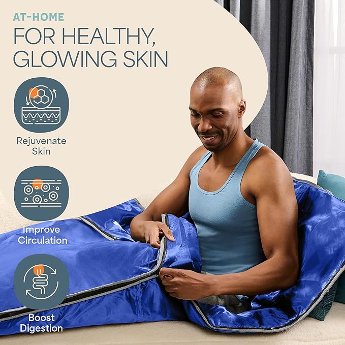Lifepro BioRemedy Infrared Sauna Blanket – Available in 5 Colors – Portable Far Infrared Home Sauna Bag for Detox, Tension, and Relaxation – Adjustable Temp (86–158°F) & Timer – Includes Detox Wraps-StrideForce Fitness