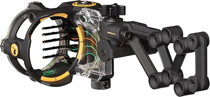 Trophy Ridge React H5 Bow Sight - 5 Pin Sight, Tool Less Windage and Elevation Adustability, 2nd Axis Leveling, Adjustable Click Light-StrideForce Fitness