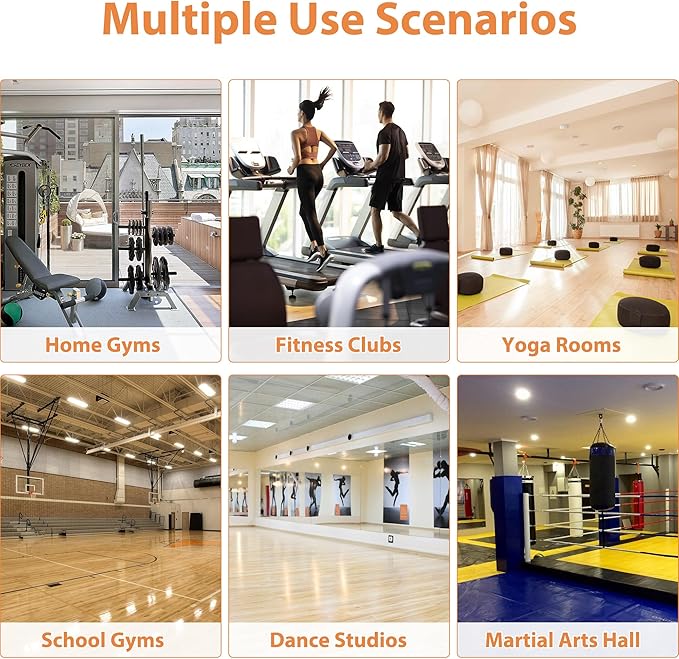 ROOMTEC Workout Mirrors for Home Gym 48"x24"-2PCS, Large Wall Mirror Full Length for Fitness, Yoga, Big Wall Mounted Frameless Glass Mirror for Garage, Dance Studio, Bedroom-StrideForce Fitness