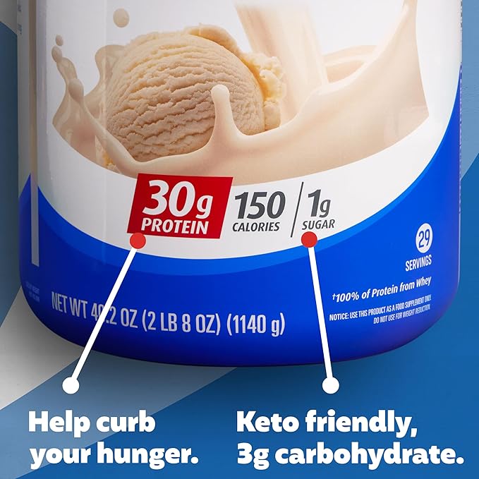Premier Protein Protein Powder, 30g Protein, 1g Sugar, No Soy Ingredients, Gluten Free, Vanilla Milkshake, 29 Servings, 40.2oz-StrideForce Fitness