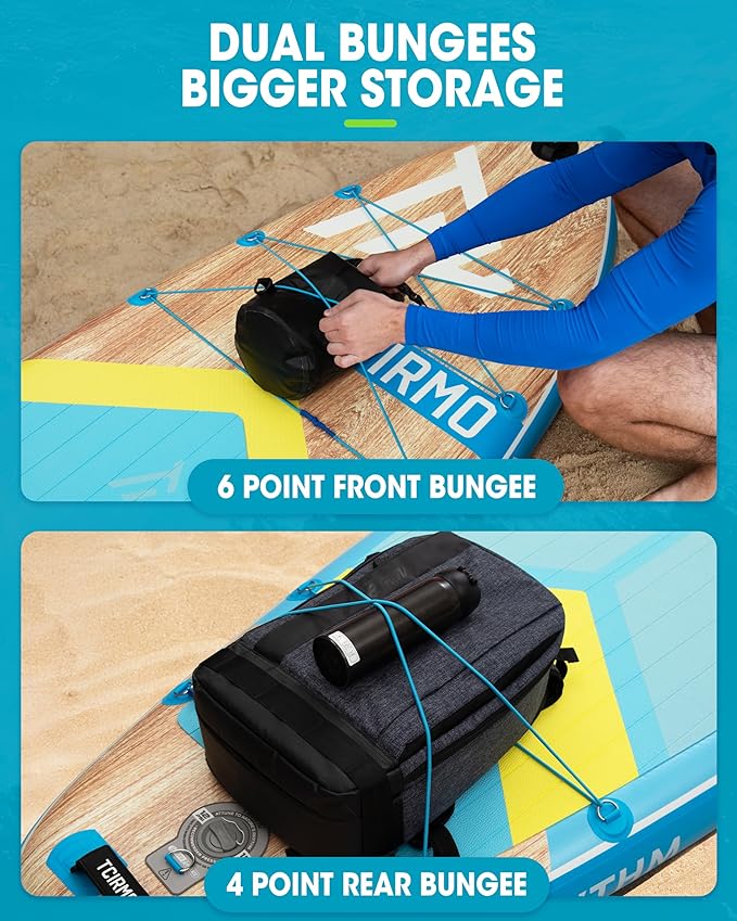 Inflatable Stand Up Paddle Board for Adults with Seam Welded Technology, 10'6''x33''x6'', Durable SUP with Dual-Blade Paddle and Complete Accessories, 390 lbs Capacity, Beginner-Friendly-StrideForce Fitness