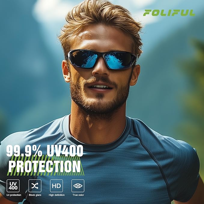 3 Pack Polarized Sports Sunglasses for Men, Mens Sunglasses Wrap Around UV400 Protection for Cycling Fishing Driving-StrideForce Fitness