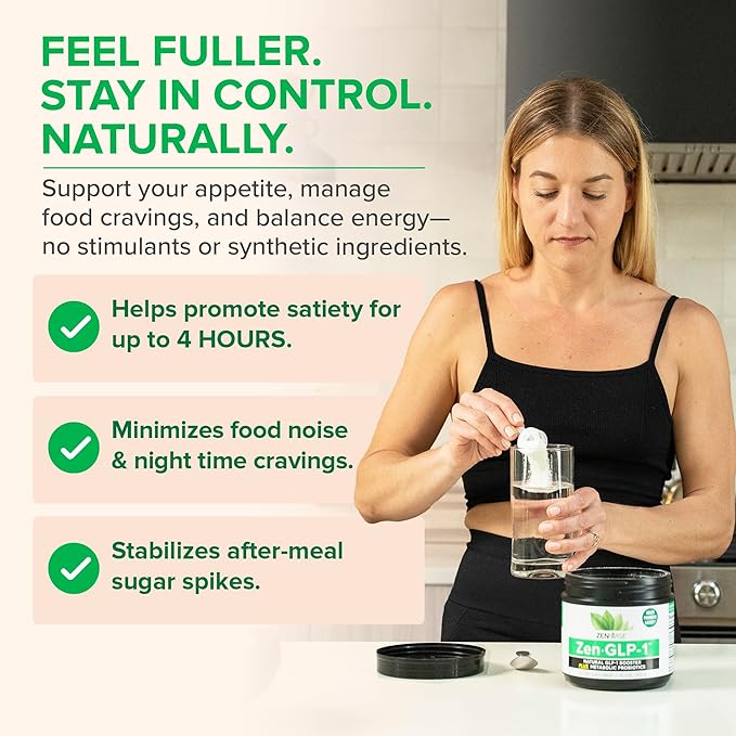 Zenwise Health ZenGLP-1, Natural GLP-1 with Metabolic Probiotics to Help Control Hunger & Cravings and Support Digestive Health - GLP-1 Supplement Support for Women & Men - 30-Day Serving-StrideForce Fitness