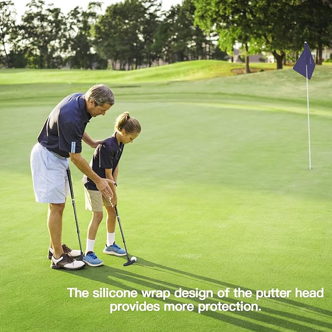 Golf Putter - Golf Putters for Men Right Handed Golfers or Left Handed Golf Putter for Kids and Womens Mini Golf Clubs Set - Two-Way Adjustable Length putters with 5 Golf Practice Ball-StrideForce Fitness