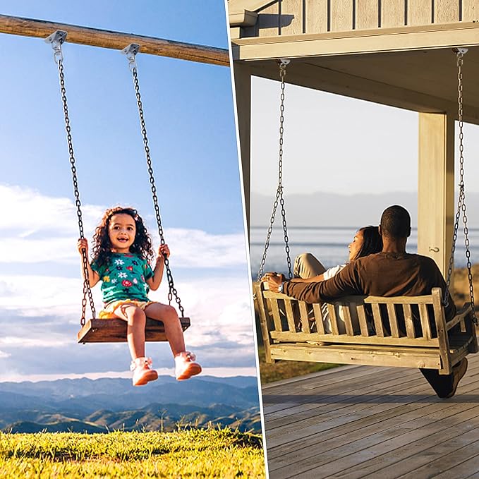 Heavy Duty Swing Hangers for Wooden Sets 2000 LB Capacity Hammock Hanger 360 Swivel Stainless Steel Swing Hardware Accessories 2 Packs for Porch Playground Yoga Heavy Bag-StrideForce Fitness