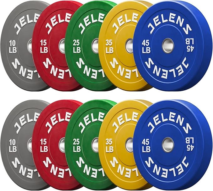 Olympic Barbell Weight Plates Set, 2-Inch Black/Colored Rubber Bumper Plate Weight Set for Strength Training and Weightlifting, Multiple Options-StrideForce Fitness