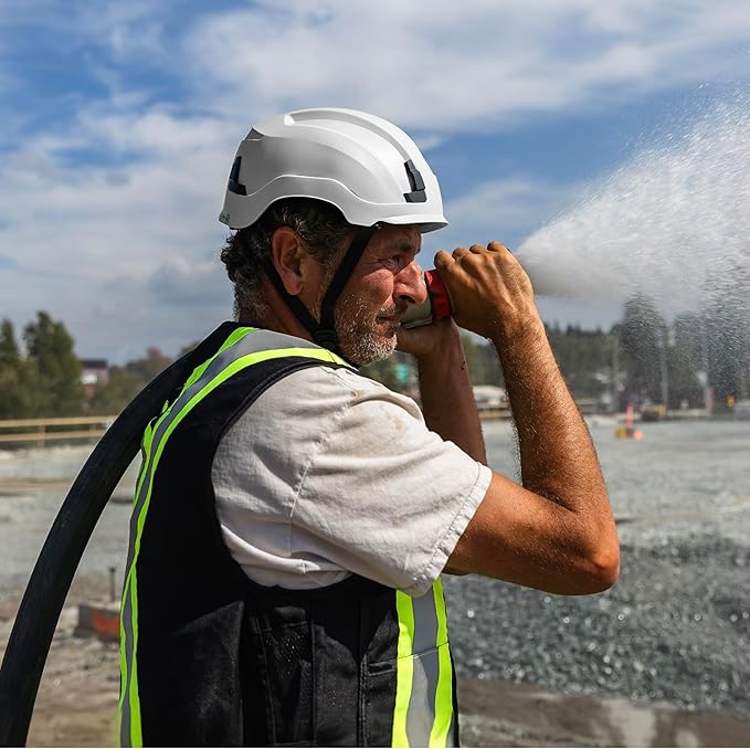 GE Safety Helmet: ANSI Type 2 Class G & E, Advanced Impact Technology, Ultra Comfortable Memory Foam, Heat Stress Reduction, Compatible with Accessories, Adjustable Size OSHA Approved-StrideForce Fitness