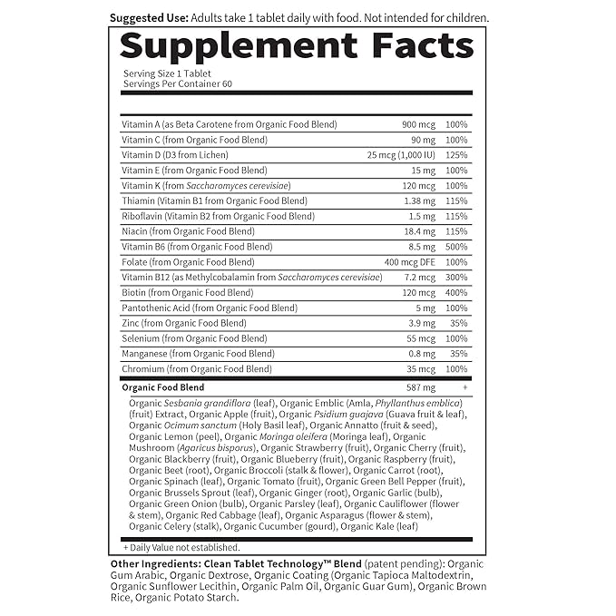 Garden of Life Once Daily Whole Food Multivitamin for Men, Organic Mens Vitamins & Minerals, Vitamin C, Zinc, Vegan, for Health & Well-Being, 60 Tablets-StrideForce Fitness