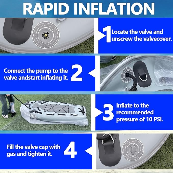 SAYOK Large Inflatable Sled Water Floating Mat Jet Ski Sled Board for Professional Emergency Rescue, Big Wave Surfing-StrideForce Fitness