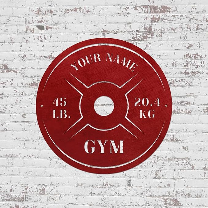 Personalized Home Gym LED Tin Metal Sign Multiple Sizes, Weight Lifting Exercise Workout Room Training Fitness Center Motivational Inspirational Quotes Decor Wall Art Hanging Accessories (09 w/o LED)-StrideForce Fitness