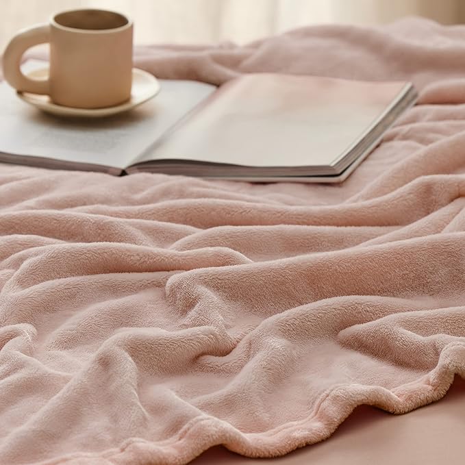Bedsure Fleece Blanket Twin Size Dusty Pink - 300GSM Lightweight Plush Fuzzy Cozy Soft Warm Blanket for Bed, Sofa, Couch, Travel, Camping, 60x80 inches-StrideForce Fitness