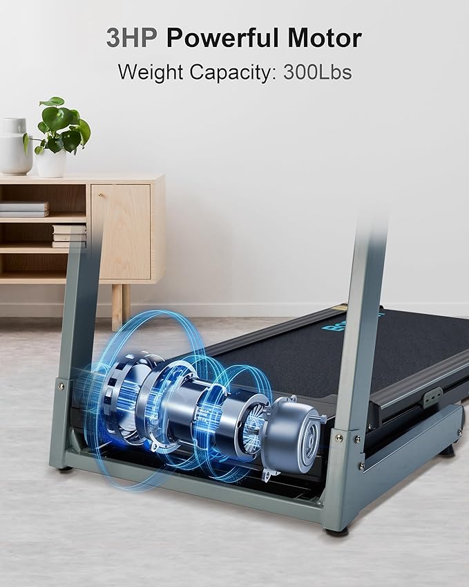 Treadmill with Auto Incline - 300 lb Capacity, 3.0HP Folding Electric Treadmill Up to 8.5 MPH Speed, Running Machine with 17.5" Wide Tread Belt and Bluetooth Speaker for Home Use-StrideForce Fitness