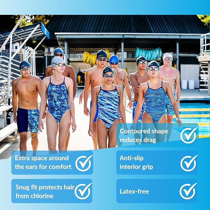 Sporti Silicone Ear Swim Cap-StrideForce Fitness