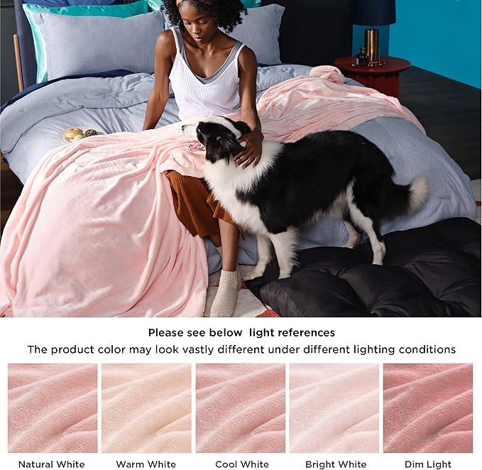 Bedsure Fleece Blanket Twin Blanket Pink - 300GSM Soft Lightweight Plush Cozy Twin XL Blankets for Bed, Sofa, Couch, Travel, Camping, 66 inch X 90 inch-StrideForce Fitness