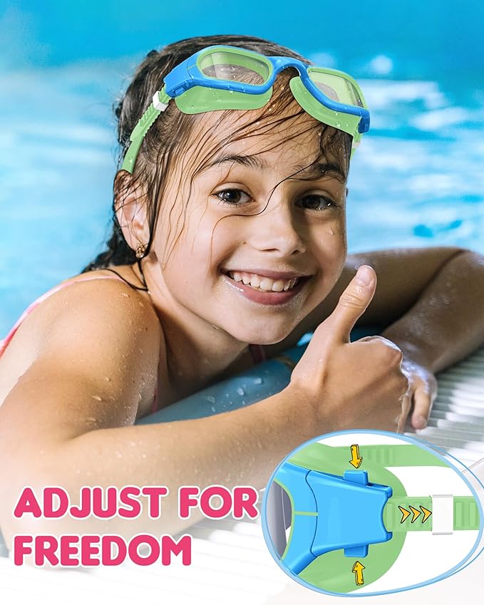 Kids Swim Goggles,Swimming Goggles for Kids 6-14, Anti-Fog UV Protection Pool Glasses for Boys Girls-StrideForce Fitness