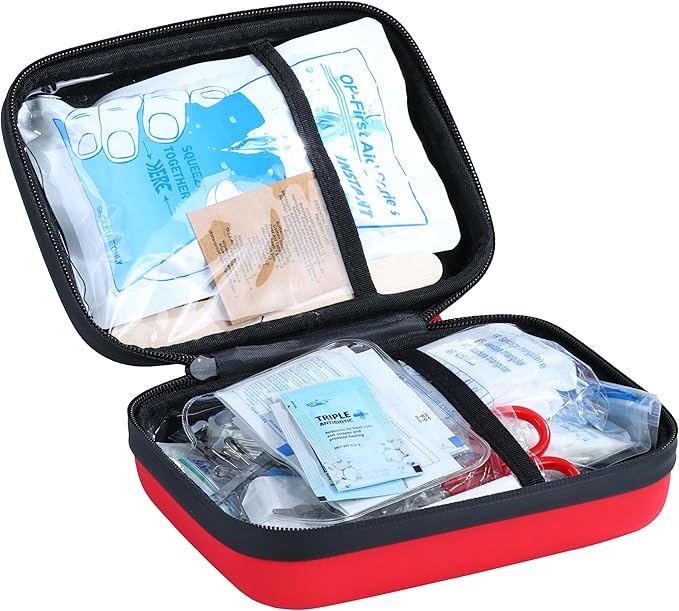 Breakwater Supply™ First Aid Kit for Car, Home, Office, Travel, Dorm, Businesses, 101 Piece HSA FSA Household & AirBNB Essentials Medical Kit & Emergency Supplies with Ice Pack + Waterproof Case Red-StrideForce Fitness