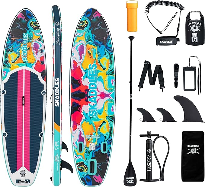 10’6’’ Portable Inflatable Stand Up Paddle Board (SUP) for Adults and Youth with Non-Slip Deck – Complete Accessories Kit, Perfect for Fishing, Yoga, Fitness & Family Fun-StrideForce Fitness