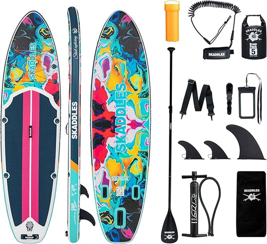 10’6’’ Portable Inflatable Stand Up Paddle Board (SUP) for Adults and Youth with Non-Slip Deck – Complete Accessories Kit, Perfect for Fishing, Yoga, Fitness & Family Fun-StrideForce Fitness