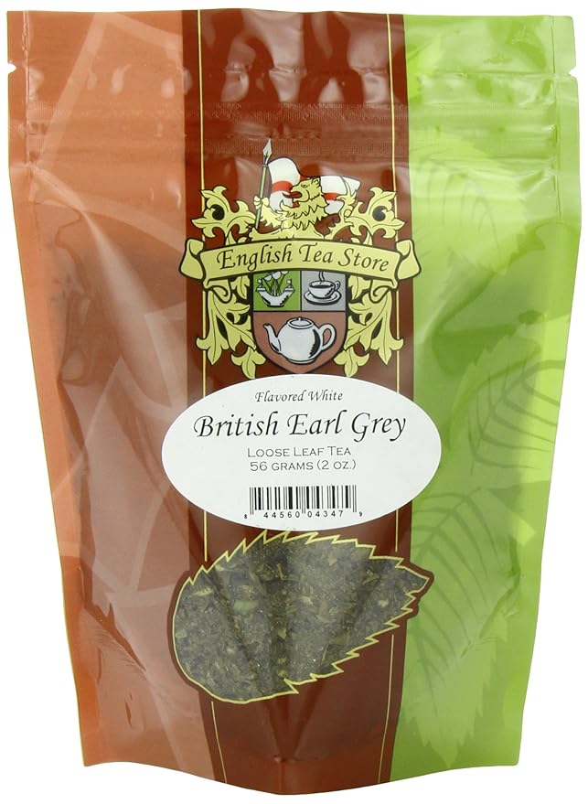 English Tea Store Loose Leaf, British Earl Grey Flavored White Tea, 2 Ounce-StrideForce Fitness