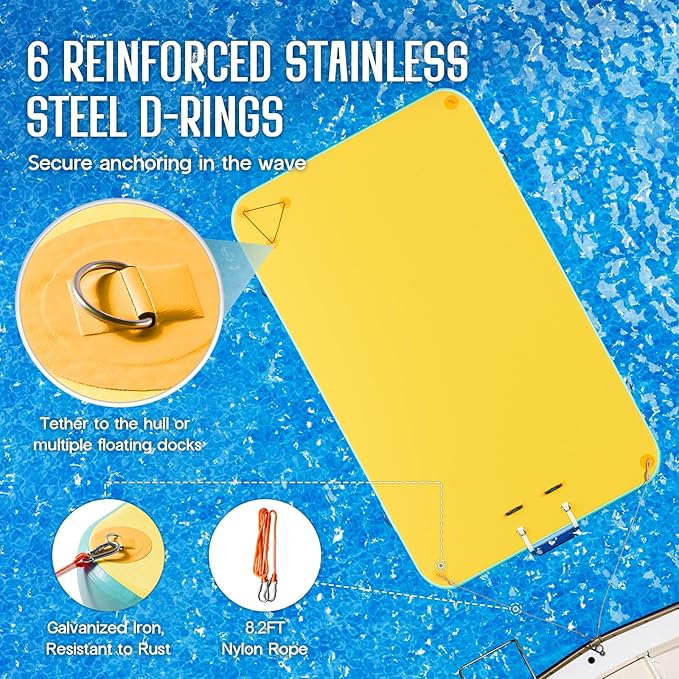 Specraft Inflatable Floating Dock, Non-Slip Air Dock Platform loating Island Raft with Rope Ladder for Pool Lake Beach Ocean-StrideForce Fitness