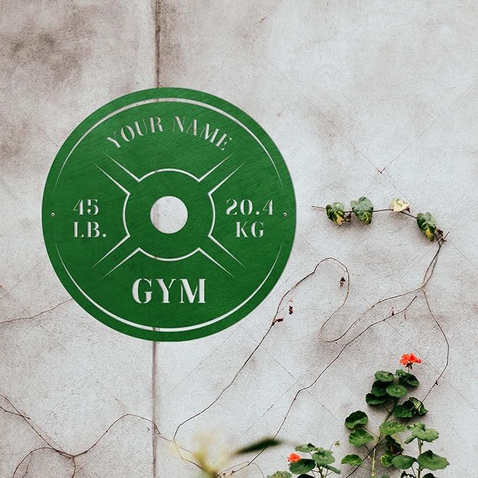 Personalized Home Gym LED Tin Metal Sign Multiple Sizes, Weight Lifting Exercise Workout Room Training Fitness Center Motivational Inspirational Quotes Decor Wall Art Hanging Accessories (08 w/o LED)-StrideForce Fitness