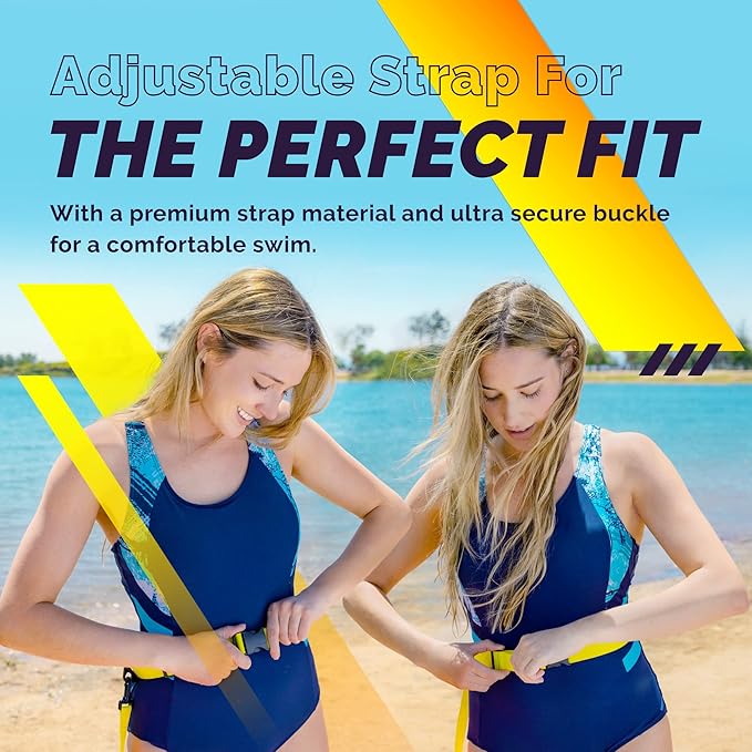 Sunlite Sports Swim Buoy Premium Quality, Highly Visible Waterproof Safety Marine Float Training for Open Water Swimming, for Swimmers, Triatheletes, Kayakers, Snorkelers, Throwable Flotation Device for Adults-StrideForce Fitness