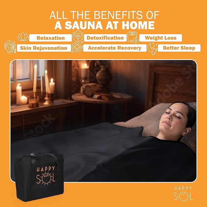Far Infrared Sauna Blanket for Home, Portable Infrared Sauna Blanket for Therapy, Sauna Blanket for Detox, Suitable for Relaxation and Exercise Recovery, Very Low EMF-StrideForce Fitness