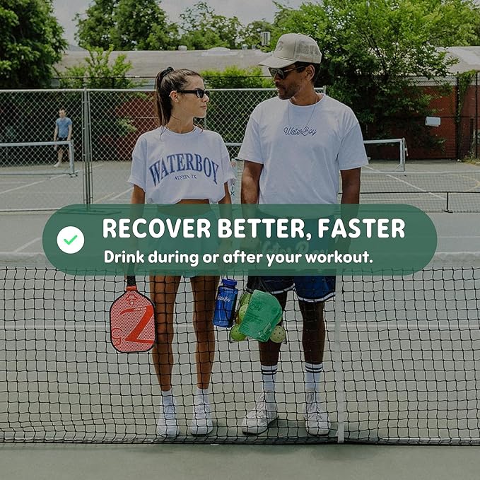 Waterboy Workout Hydration | 2,960mg Sugar Free Electrolyte Powder Packets | L-Glutamine + Vitamins | No Sugar, All Natural, Gluten Free | 15 Drink Stick Mixes (Blue Raspberry)-StrideForce Fitness