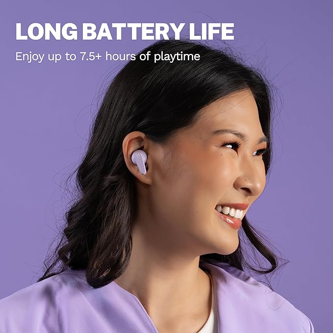 JLab Go Pods ANC True Wireless Bluetooth Earbuds & Charging Case, Hybrid Active Noise canceling + Be Aware for Safe Listening, 26+ Hours Total Playtime, Clear Calls, Custom Sound via App, Lilac-StrideForce Fitness