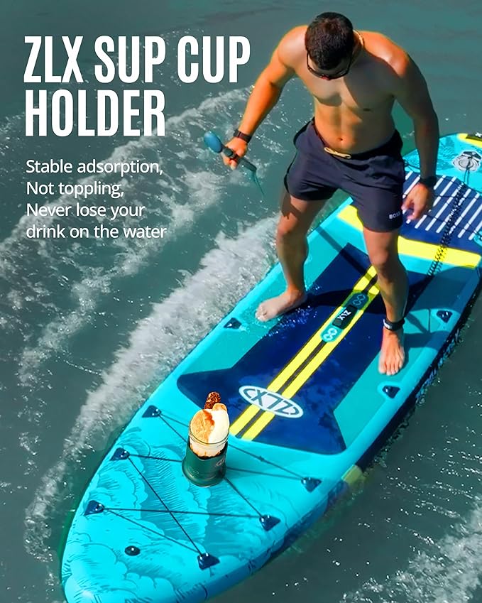 ZLX Cup Paddle Board Kayak Cup Holder, Stand Up Paddle Board Cup Holder Paddleboard Accessories Surfboards, Canoes Kayak Holder for Types of Cup Bottle Drink-StrideForce Fitness