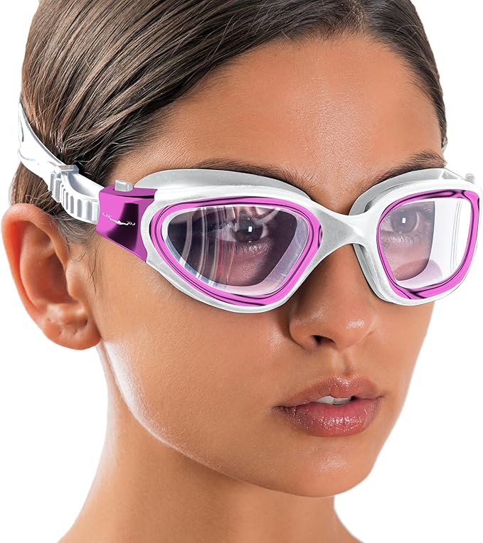 AqtivAqua Swimming Goggles, DX Wide View Swim Goggles for Adult Men Women, Anti Fog No Leaking-StrideForce Fitness