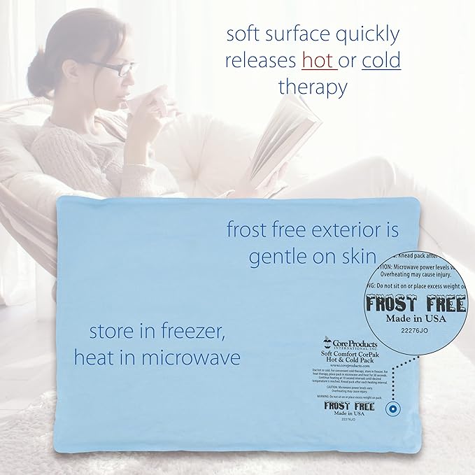 Core Products Soft Comfort CorPak – Reusable Hot & Cold Therapy Pack, Ice Pack for Injuries, No-Frost Compress for Muscle, Back & Joint Pain Relief – 12.5" x 18.5", Made in USA-StrideForce Fitness