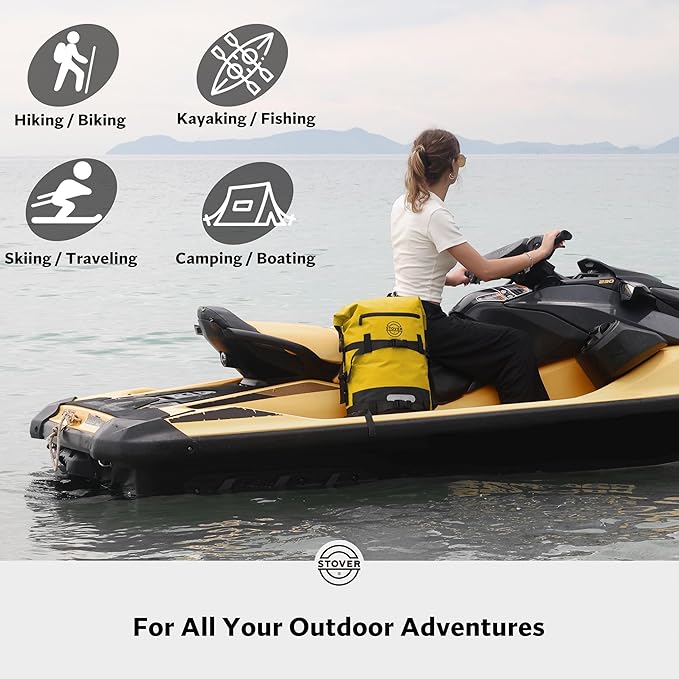 STOVER 5/10/25/30/40/55L Waterproof Backpack- Floating Dry Bag for Kayaking, Travel, Beach, Hiking, & Camping, Men/Women-StrideForce Fitness
