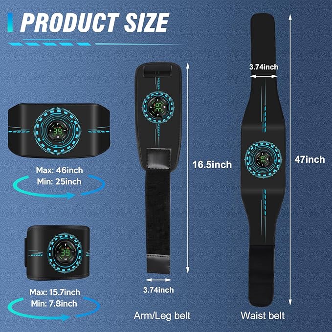 Electronic Muscle Stimulator, Ab Toning Belt Muscle Toner Fitness Training for All Body, Rechargeble for Fitness Strength Training Workout Equipment for Men and Women-StrideForce Fitness