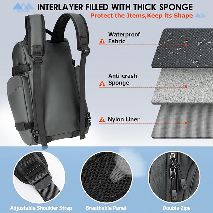 RAINSMORE Bike Bags for Bicycle Rear Rack 15L Waterproof Bike Ebike Trunk Pannier Saddle Bag with Rain Cover Bike Accessories Backpack Shoulder Bag for Commuter Travel Outdoor, Grey-StrideForce Fitness