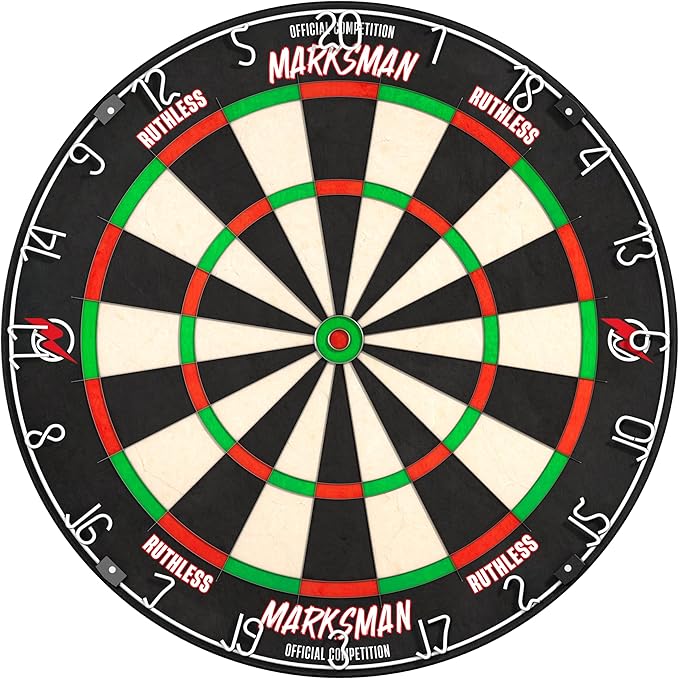 Ruthless Marksman Dart Board | Professional Level Ultra Thin Wire Sisal Dartboard for Steel Tip Darts (DB072)-StrideForce Fitness