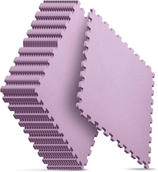 Home Gym Mat, Puzzle Exercise Mat, EVA Interlocking Foam Floor Tiles for Home Workout Equipment and Kids' Play Areas - Blue, 24 in x 24 in x ½ in - (Pink, 16 Pack(64 SQ FT))-StrideForce Fitness