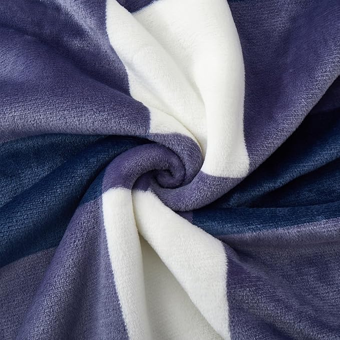 PU MEI Sherpa Blanket Fleece Throw Blanket Full Queen Plaid Thick Bed Blanket, Soft Warm Cozy Blue Checkered Throw Blanket 80"*90"-StrideForce Fitness