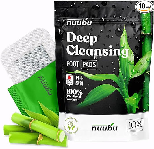 Nuubu | Deep Cleansing Foot Pads for Better Sleep & Foot Care | Premium Japanese Organic Feet Pads with Ginger Powder (Pack of 1 | 10 Pc)-StrideForce Fitness