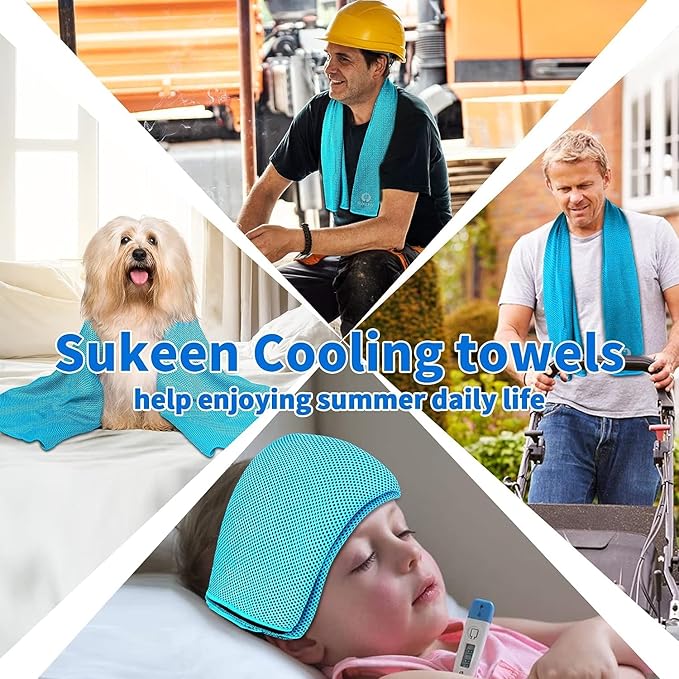 Sukkeen Cooling Towel (40"x12"), Soft Breathable Chilly Microfiber Towel for Yoga, Sports & More Activities-StrideForce Fitness