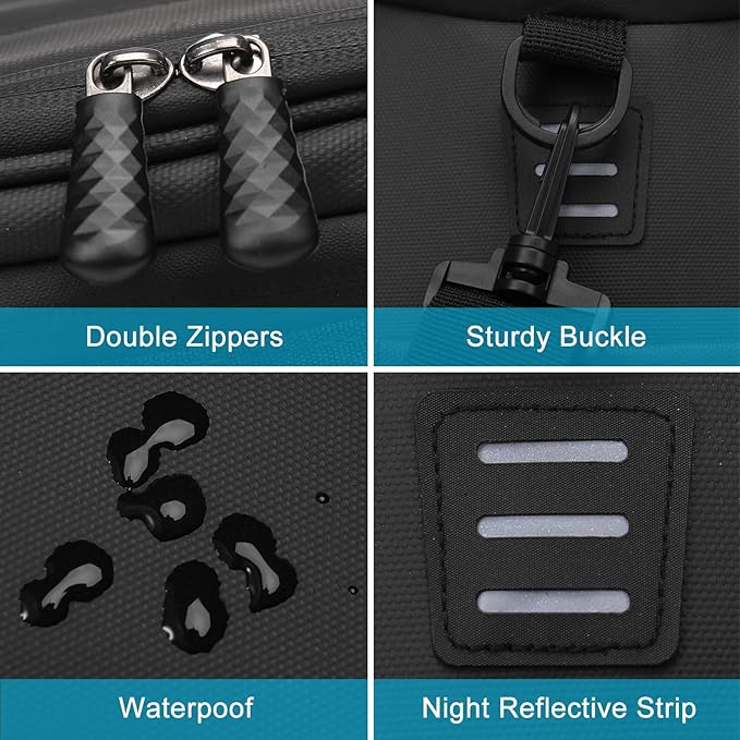 MOSISO Bike Rack Bag with 2 Removable Panniers, Waterproof Bike Trunk Cooler Storage Handbag Insulated Bicycle Rear Seat Pouch, Bicycle Storage Saddle Shoulder Bag Cycling Luggage Pouch, Black-StrideForce Fitness