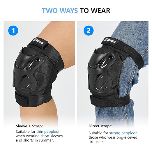 Skating Protective Gear Adult Youth Knee Pads and Elbow Pads Set, Skateboard Wrist Guards for Roller Skating Skateboarding Cycling Black-StrideForce Fitness