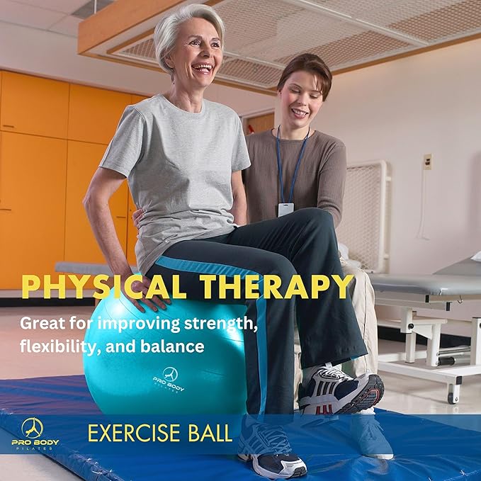 ProBody Pilates Yoga Ball - Fresh Colors Exercise Ball for Stability, Pregnancy, Workout & Physical Therapy-StrideForce Fitness