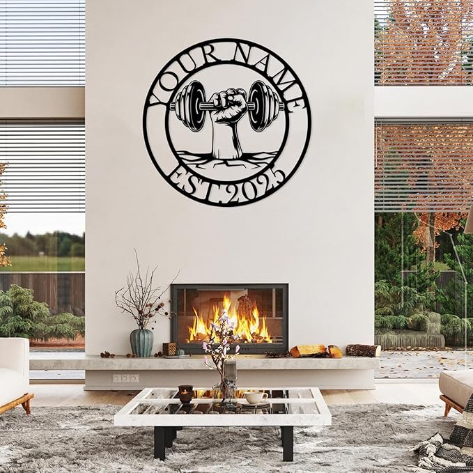 Personalized Metal Gym Sign, Custom Fitness Metal Wall Decor, Body Builder Lovers Gift, Gym Custom Unique Metal Wall Art, fitness room decor, home gym decor, gym wall art (Style-5)-StrideForce Fitness