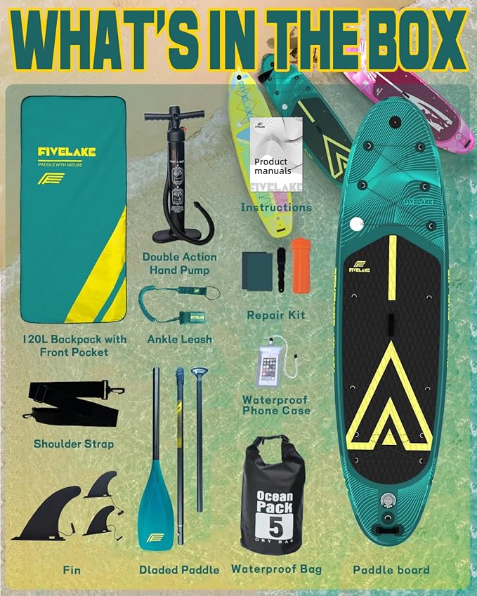 Inflatable Stand Up Paddle Board 11' x 35'' x 6'' Wide Stable Design,SUP Paddleboard Capacity 430lb for Adults Youth 120L Backpack,Carrying Strap,Double Action Pump,Waterproof Bag-StrideForce Fitness