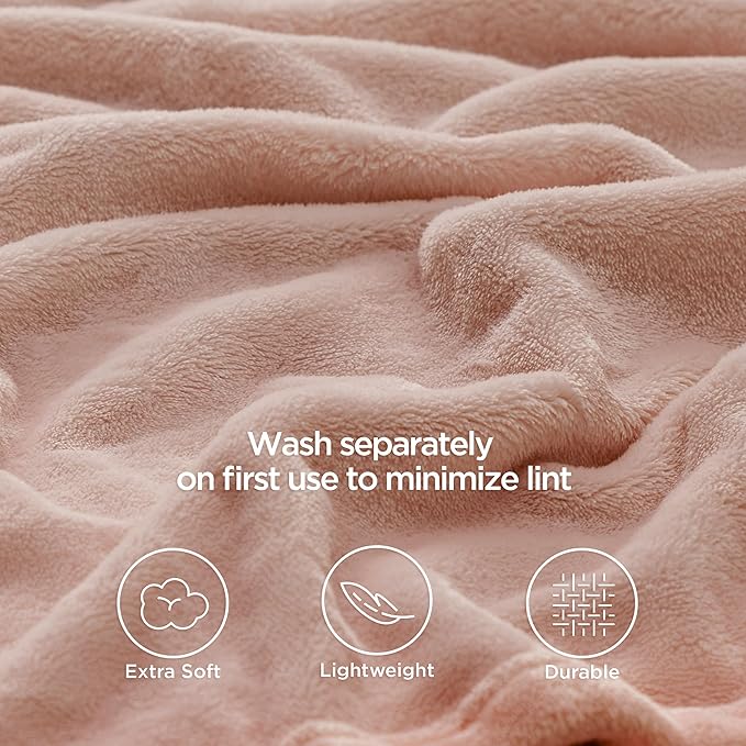 Bedsure Fleece Throw Blanket Dusty Pink - 300GSM Blankets for Couch, Sofa, Bed, Soft Lightweight Plush Cozy Throws for Toddlers, 50x60 inches-StrideForce Fitness