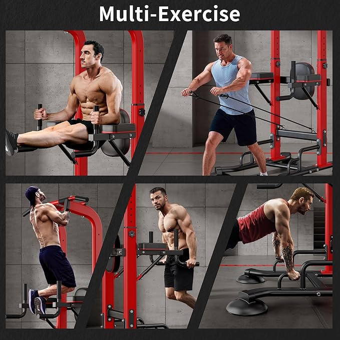 sogesfurniture Adjustable Dip Station & Pull Up Bar – Heavy Duty Calisthenics Workout Equipment for Home Gym, Multi-Function Fitness Training with Push Up Handles, Dips, Pull Ups & Push Ups-StrideForce Fitness