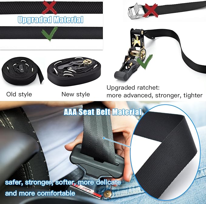 Brebebe Upgrade Door Anchor for Resistance Bands Exercise, Multi Points Anchor With 7 Loops + 7 D Rings, Home Gym Workout Equipment With Ratchet Adjust Tighten Strap, Not Loose, Sturdy