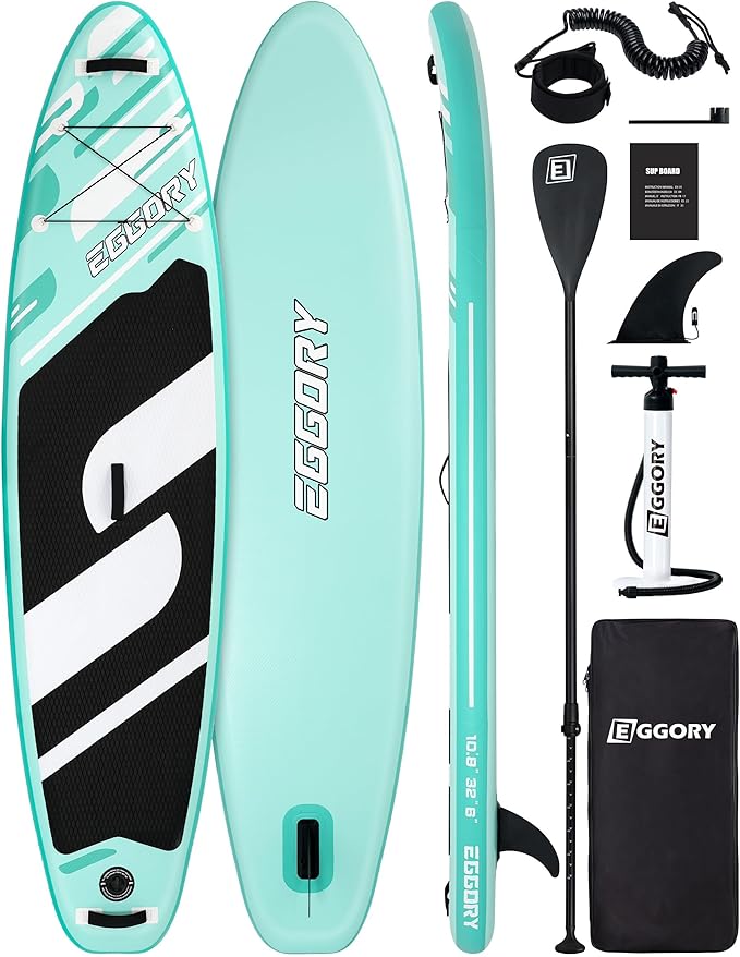 Inflatable Paddle Board,Stand Up Paddle Board Set, Extra Wide SUP Board with Removable Fin, Floating Paddle, Hand Pump, Waterproof Phone Pouch,Traveling Board-StrideForce Fitness